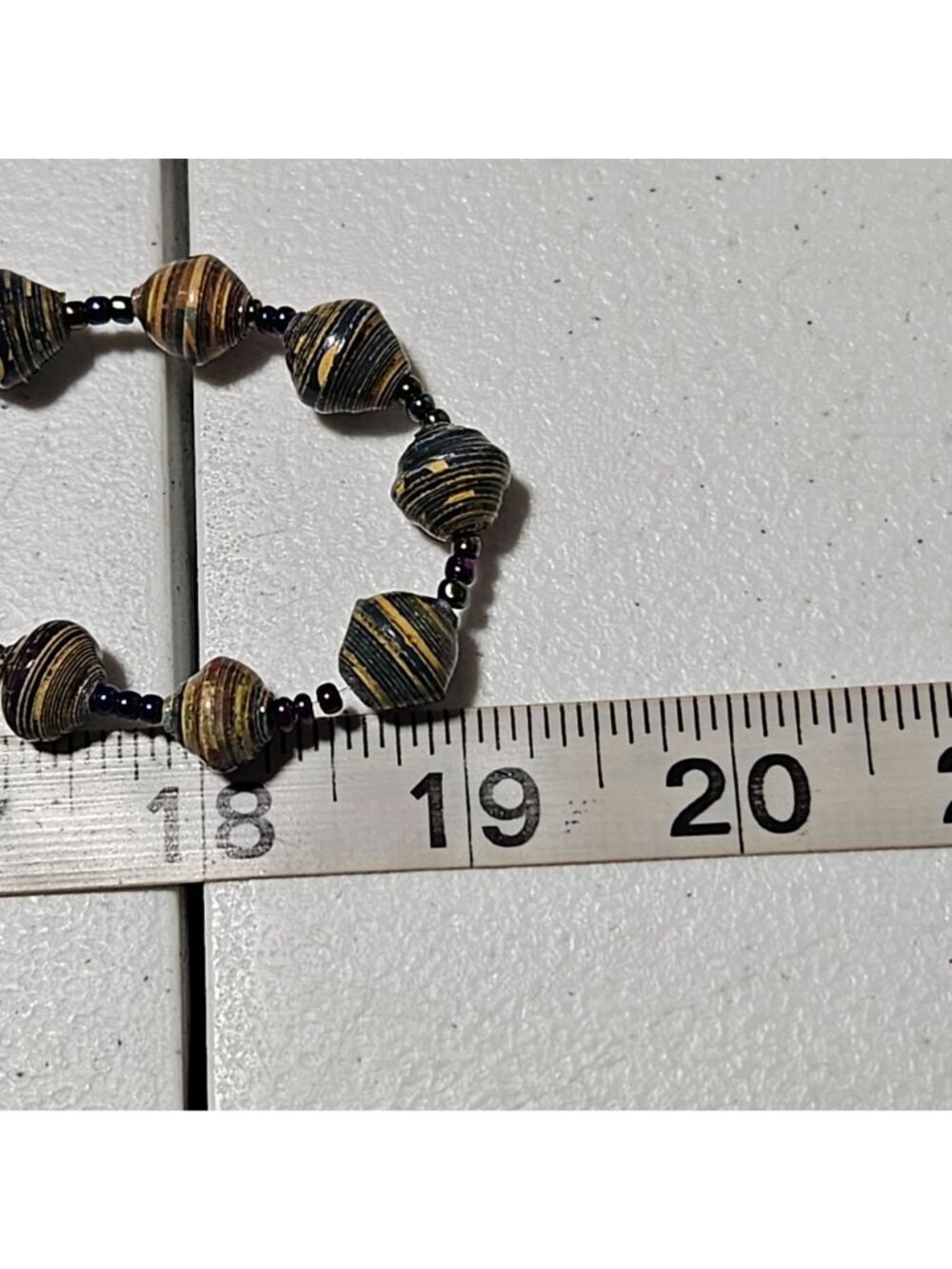 Handcrafted Paper Beaded Necklace Multicolor Beads Eco Friendly Jewelry Women View 5